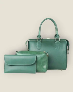 Elegant Forest Green 3-Piece Satchel Set